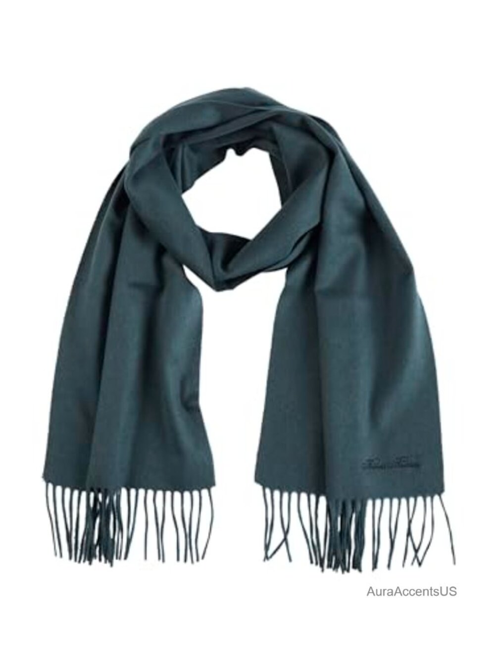 Wool Cashmere Woven Solid Scarf Twisted Fringe Luxury Winter 66x12